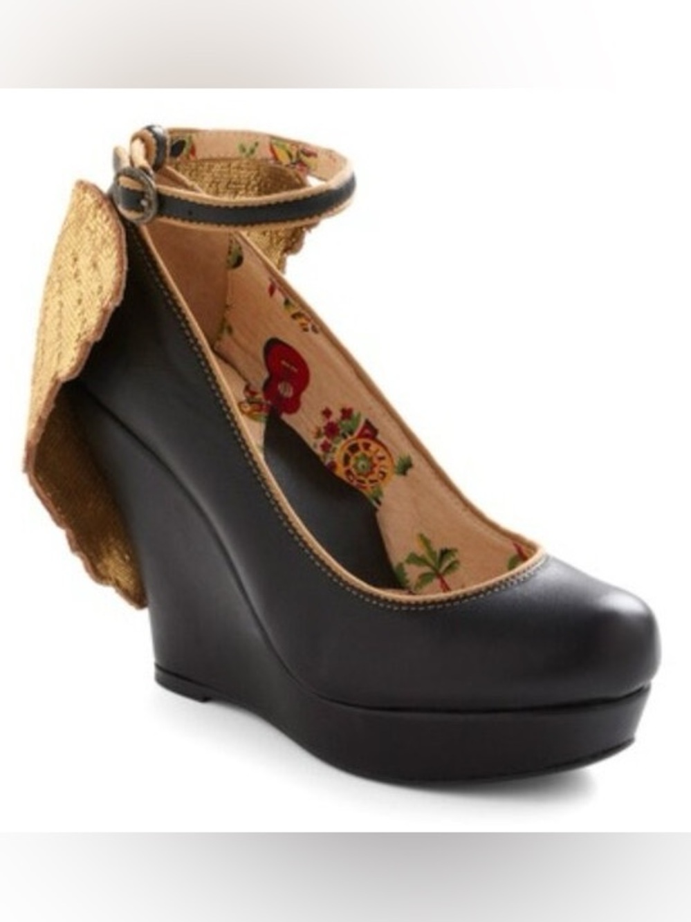 Miss L Fire Rio Black Platform Shoes Modcloth ""Angelic Houston" Wedge